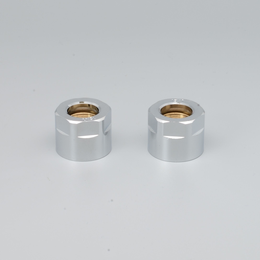 P.M.H. M15B4002 - Raccordo a compressione per valvola VISION/INTER, cromo lucido/rame 15 mm