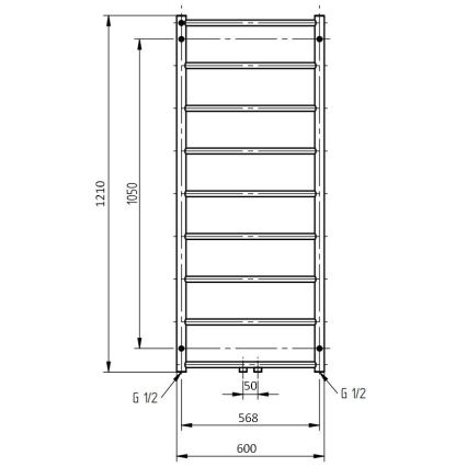 P.M.H. NS4W-M - Scaldasalviette a scala per bagno NAAS 349 W 121 cm bianco