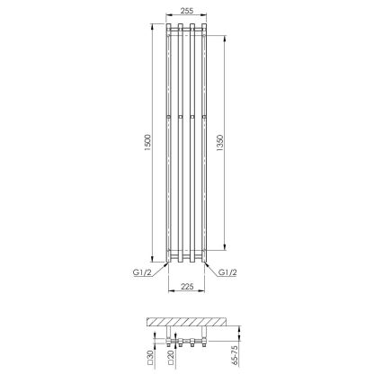 P.M.H. PX2C/4 - Radiatore scaldasalviette a scala PLUTO X 350 W 150 cm cromato lucido