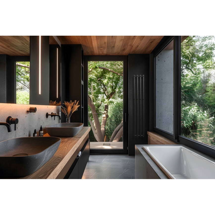 P.M.H. R2B - Scaldasalviette a scaletta per bagno ROSENDAL 350W 150 cm nero