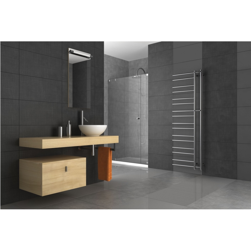 P.M.H. T2C-L - Scaldasalviette a scaletta THEIA 352W 154 cm lato sinistro / finitura cromata lucida