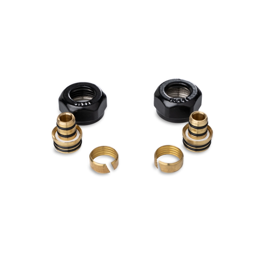 P.M.H. ZZM1624 - Raccordo a compressione per valvola UNIKO/TERM/DUO nero/Alupex 16 mm