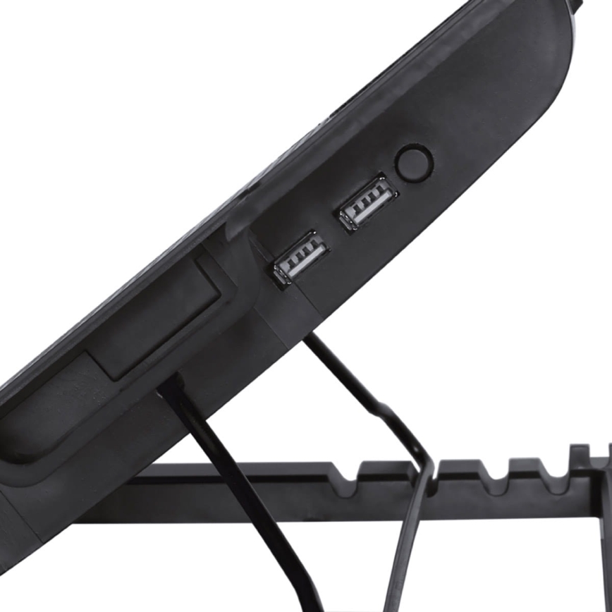 Pad di raffreddamento per laptop 1x ventola 2xUSB nero