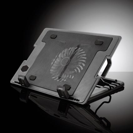 Pad di raffreddamento per laptop 1x ventola 2xUSB nero