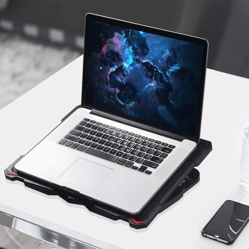 Pad di raffreddamento per laptop 5x ventole 2xUSB nero