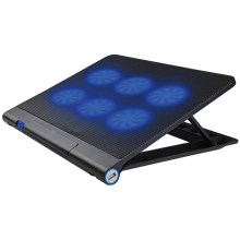 Pad di raffreddamento per laptop 6x ventole 2xUSB nero