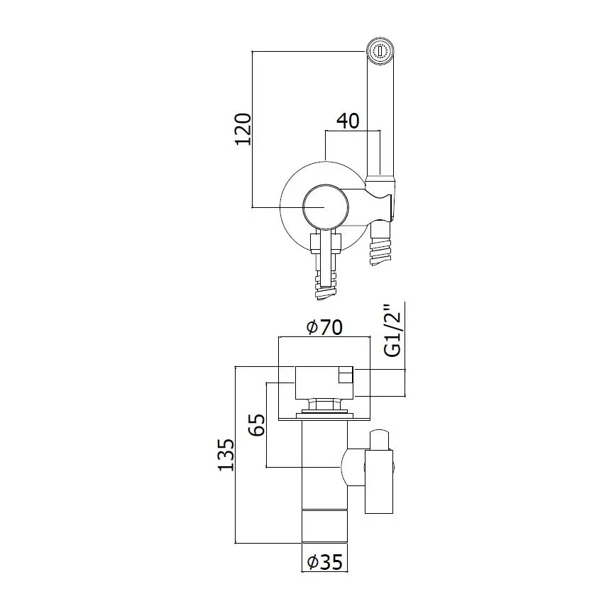 Paffoni - Set da parete con doccetta bidet manuale per installazione ad incasso KIT cromo lucido