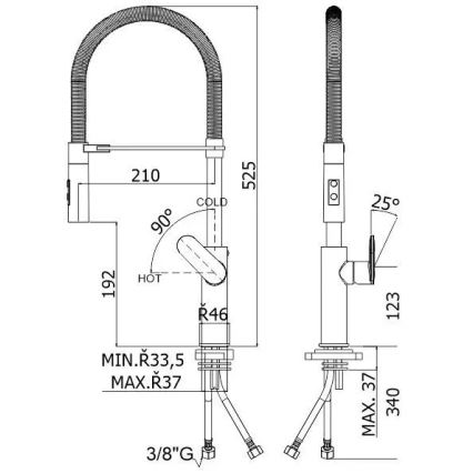 Paffoni - Miscelatore da cucina con doccetta estraibile CANDY 52,5 cm cromo lucido
