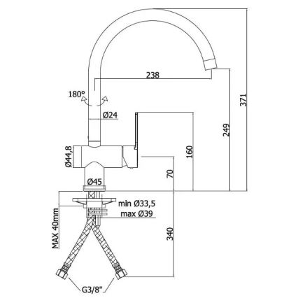 Paffoni - Miscelatore da cucina RINGO, cromo lucido