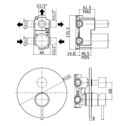Paffoni - Miscelatore doccia da incasso LIGHT cromo lucido