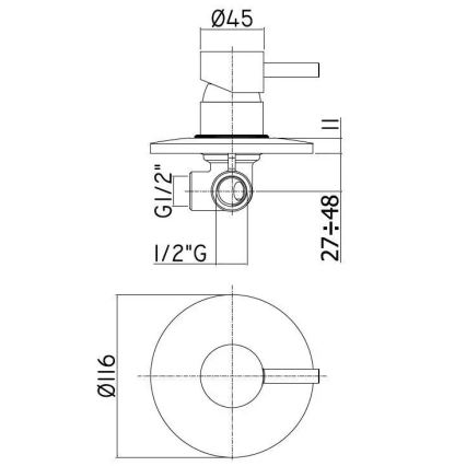Paffoni - Miscelatore doccia da incasso LIGHT cromo lucido