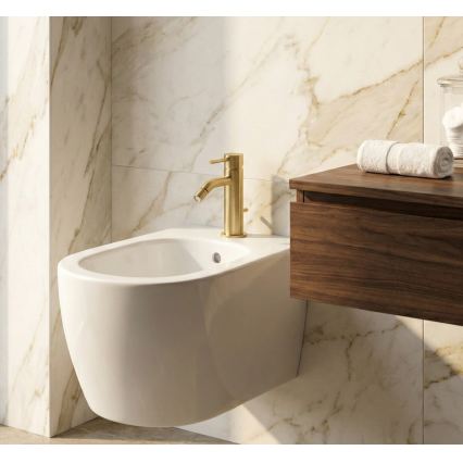 Paffoni - Miscelatore per bidet + piletta LIGHT oro spazzolato