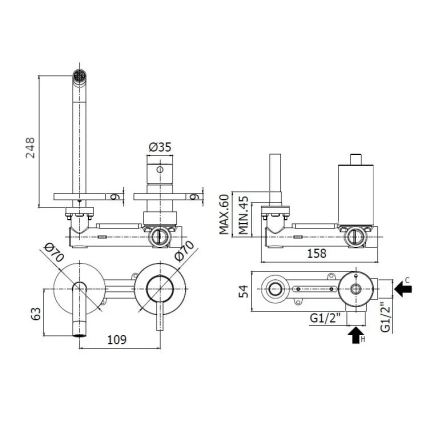 Paffoni - Miscelatore per lavabo ad incasso LIGHT cromato lucido