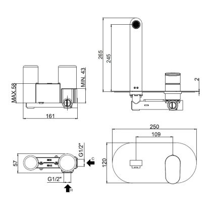 Paffoni - Miscelatore per lavabo da incasso CANDY cromo lucido