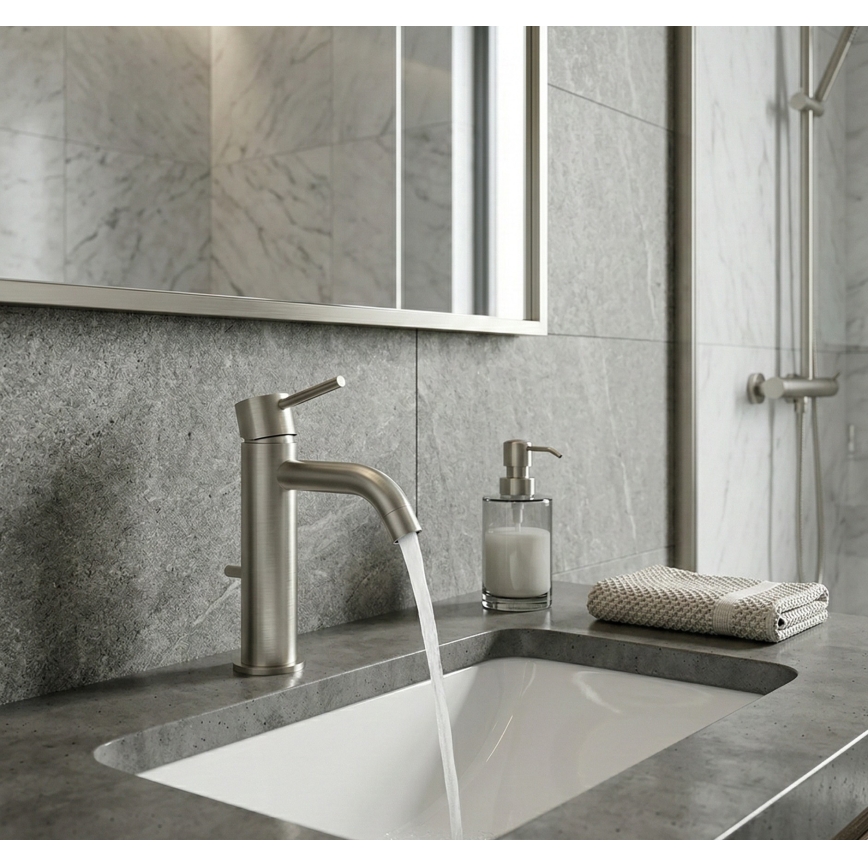 Paffoni - Miscelatore per lavabo LIGHT in acciaio inox