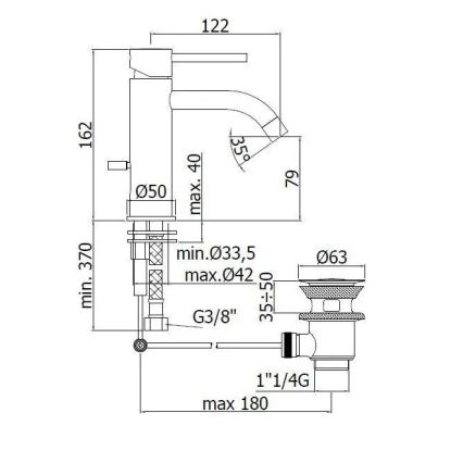 Paffoni - Miscelatore per lavabo LIGHT in acciaio inox