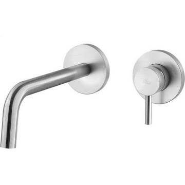 Paffoni - Miscelatore per lavabo LIGHT per installazione ad incasso in acciaio inox