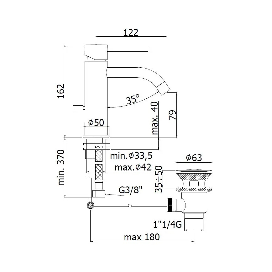 Paffoni - Miscelatore per lavabo + piletta LIGHT finitura oro