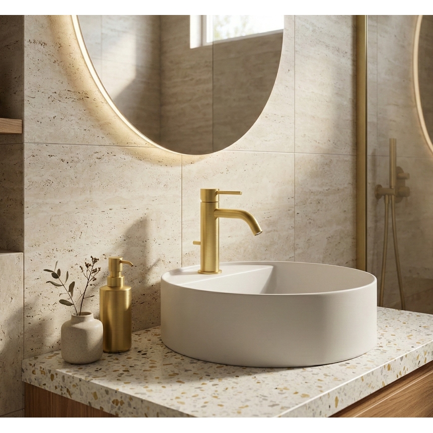 Paffoni - Miscelatore per lavabo + piletta LIGHT finitura oro