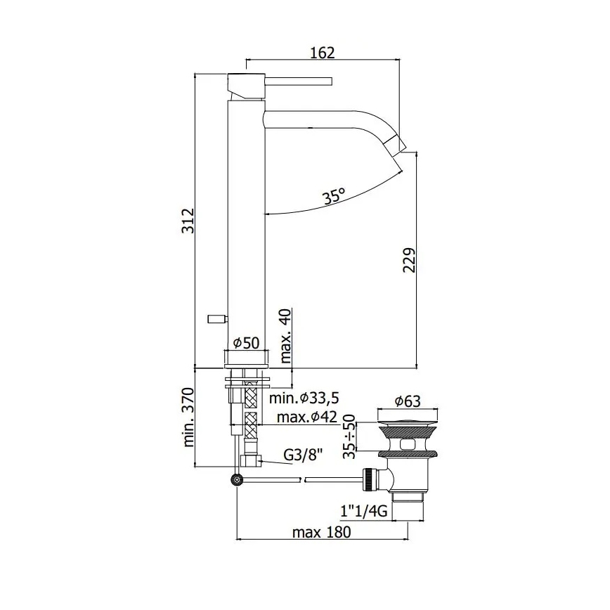 Paffoni - Miscelatore per lavabo + piletta LIGHT oro spazzolato