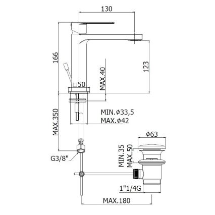 Paffoni - Miscelatore per lavabo + piletta TANGO in acciaio inox