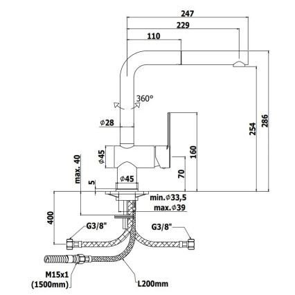 Paffoni - Miscelatore per lavello con doccetta estraibile RINGO nero