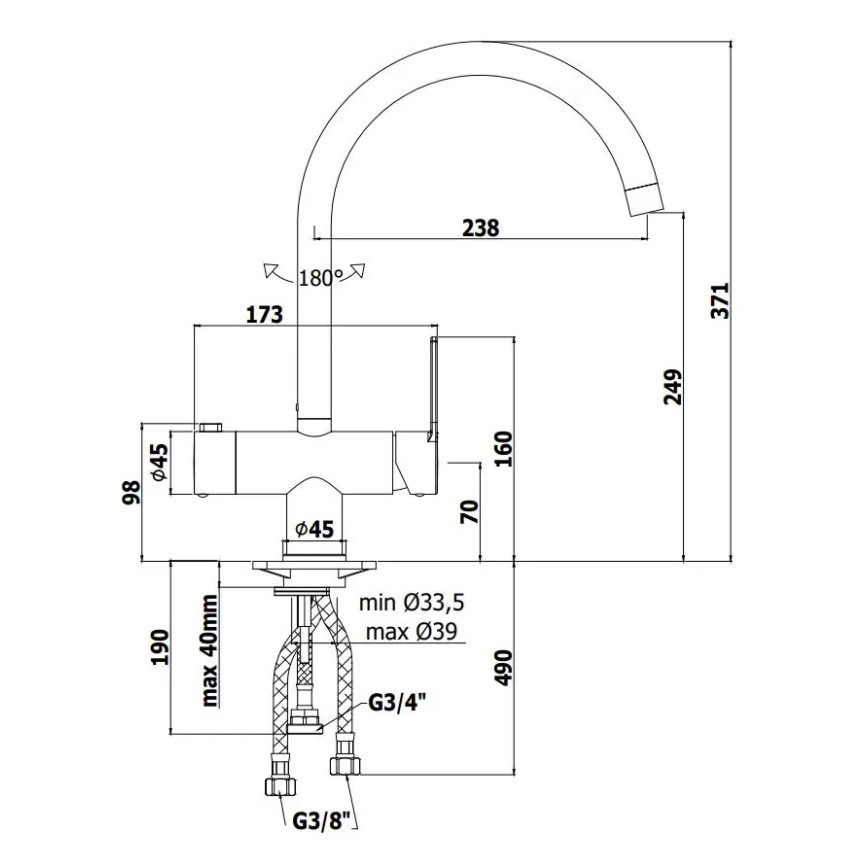 Paffoni - Miscelatore per lavello RINGO cromo lucido
