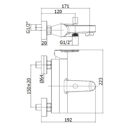 Paffoni - Miscelatore per vasca CANDY cromo lucido