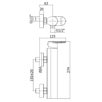 Paffoni - Miscelatore per vasca CANDY cromo lucido