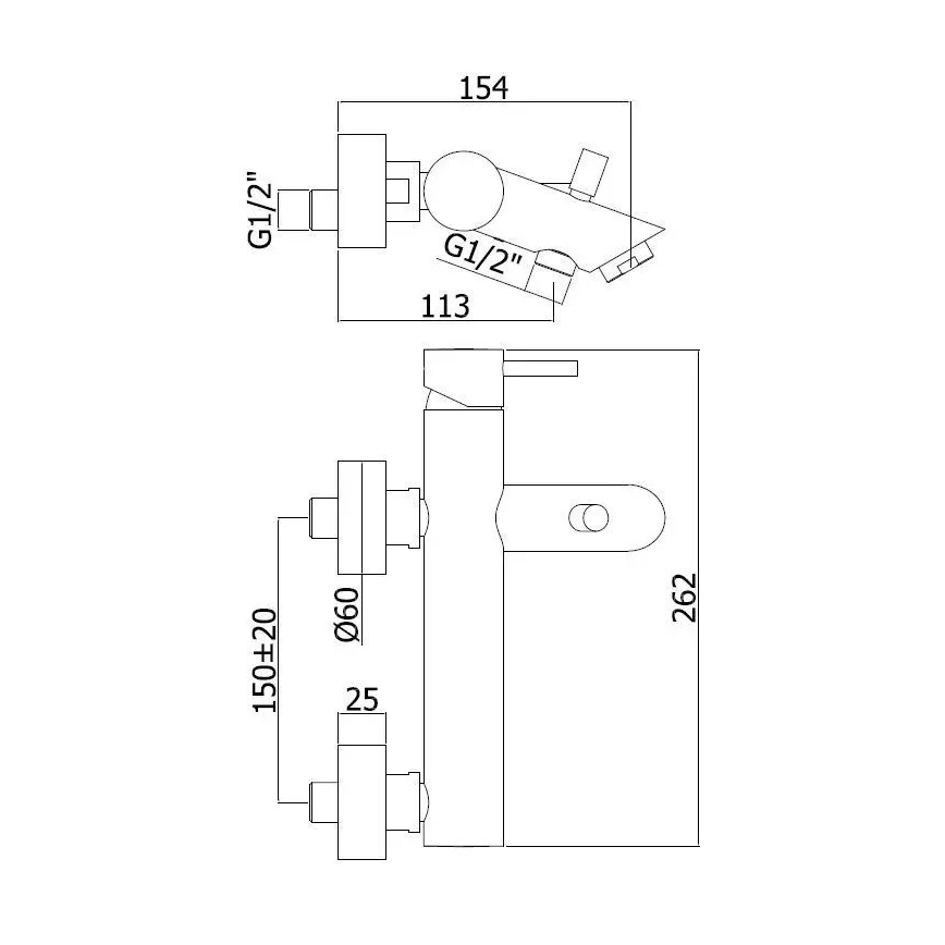 Paffoni - Miscelatore per vasca LIGHT cromo lucido