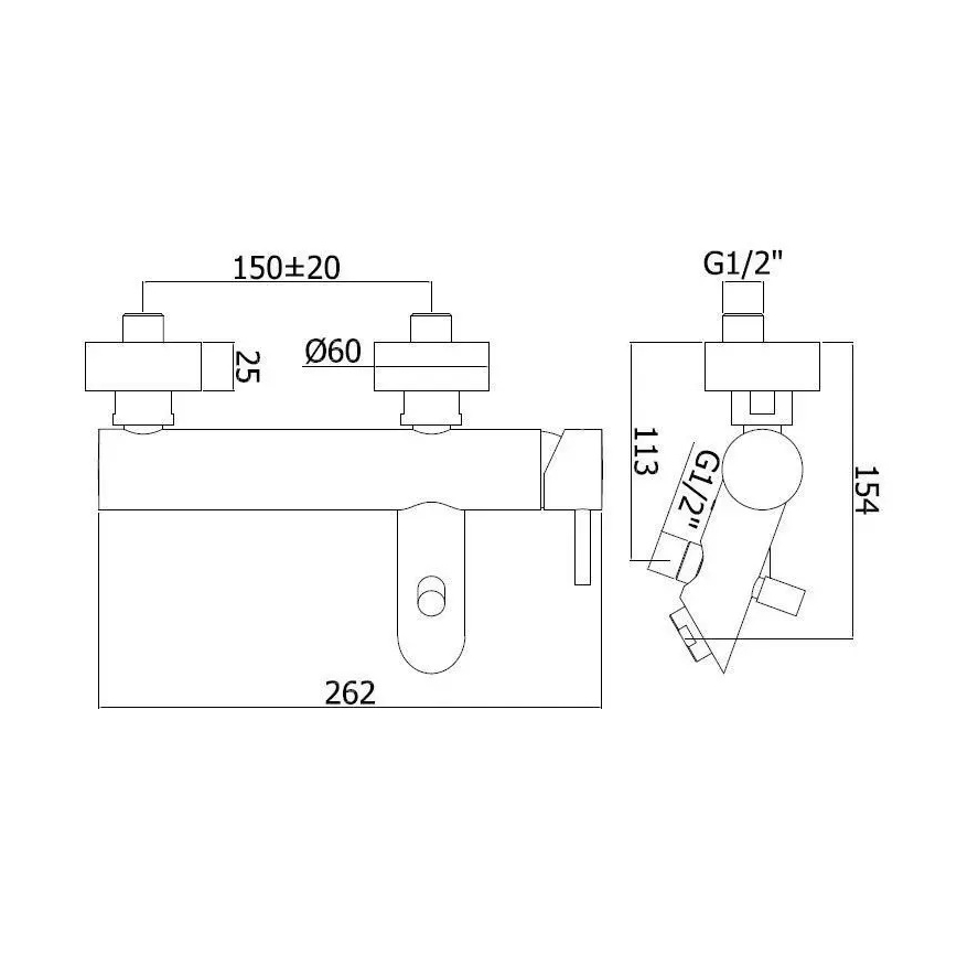Paffoni - Miscelatore per vasca LIGHT in acciaio inox