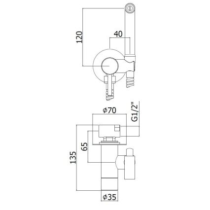 Paffoni - Set da parete con doccetta bidet manuale per installazione ad incasso RINGO WEST bronzo