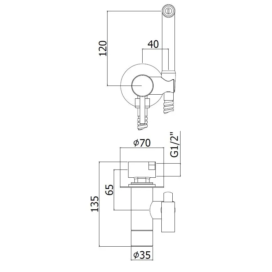 Paffoni - Set da parete con doccetta bidet manuale per installazione ad incasso RINGO WEST bronzo