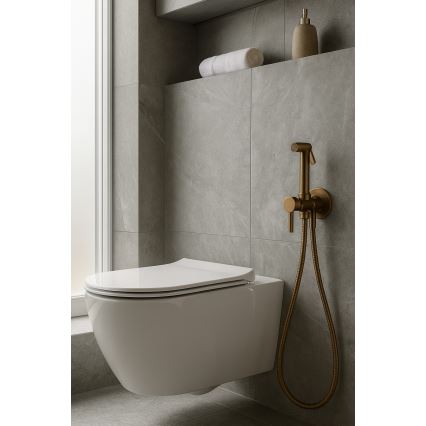 Paffoni - Set da parete con doccetta bidet manuale per installazione ad incasso RINGO WEST bronzo