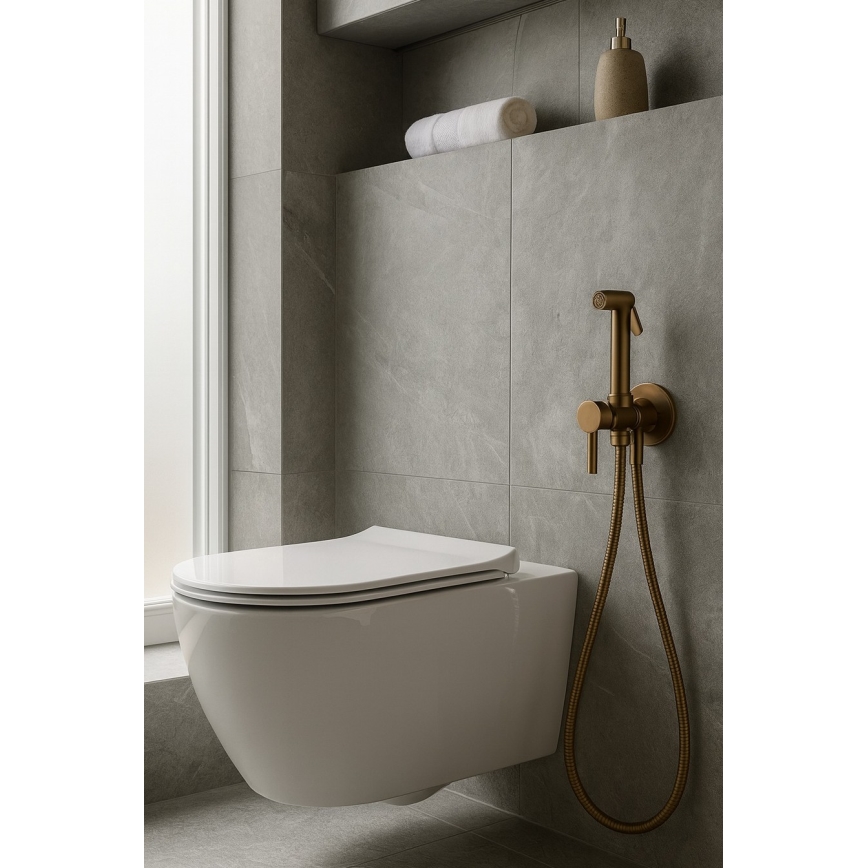 Paffoni - Set da parete con doccetta bidet manuale per installazione ad incasso RINGO WEST bronzo