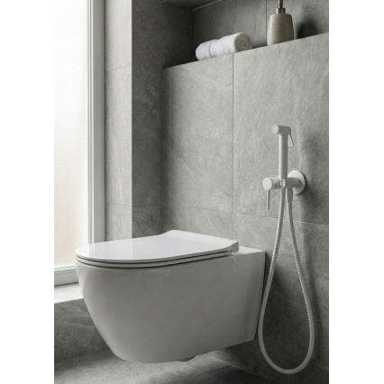 Paffoni - Set da parete con doccetta a mano per bidet per installazione ad incasso RINGO WEST, bianco