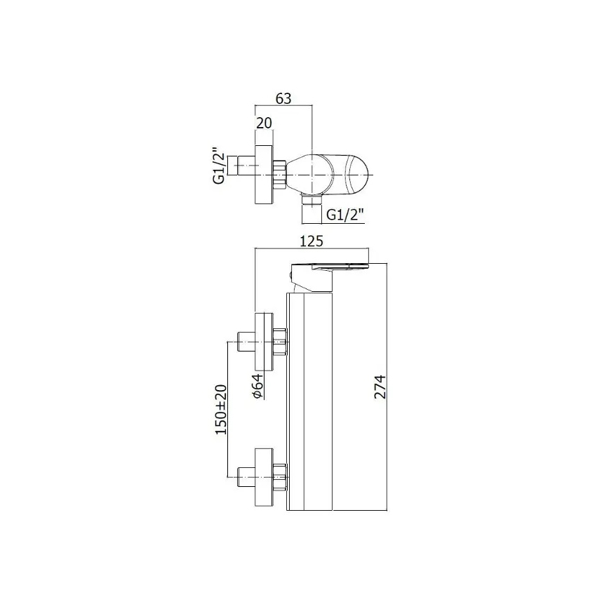 Paffoni - Set doccia con miscelatore CANDY, cromo lucido