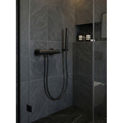 Paffoni - Set doccia con miscelatore LIGHT, nero opaco