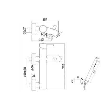 Paffoni - Set per vasca LIGHT, cromo lucido
