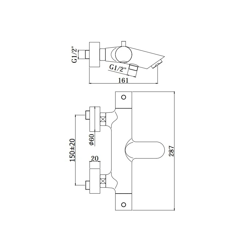 Paffoni - Set per vasca LIGHT cromo lucido