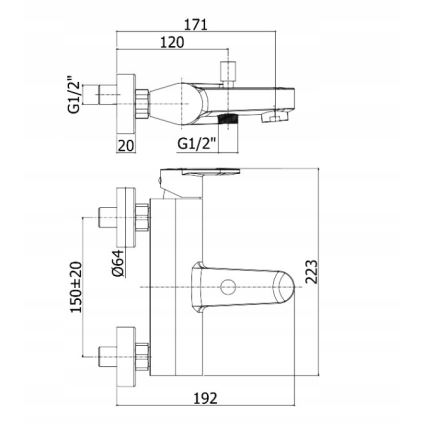 Paffoni - Set vasca CANDY con miscelatore, cromo lucido