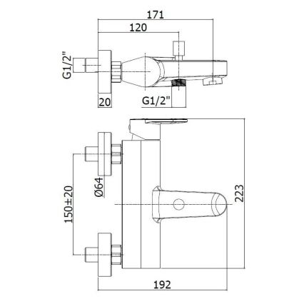 Paffoni - Set vasca con miscelatore CANDY, cromo lucido