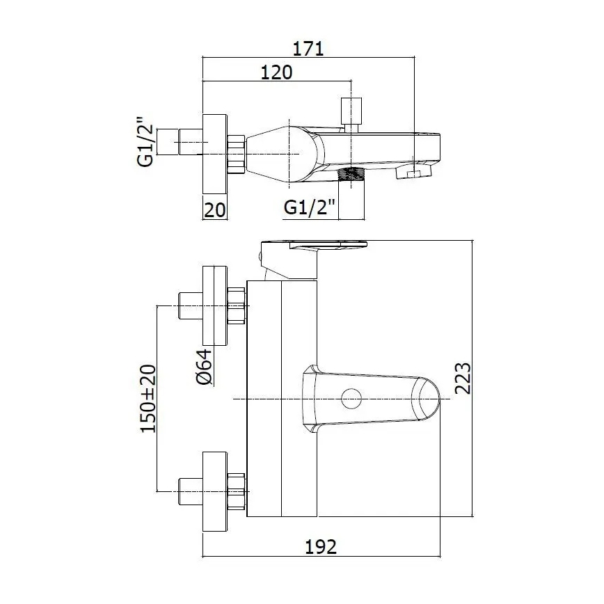 Paffoni - Set vasca con miscelatore CANDY, cromo lucido