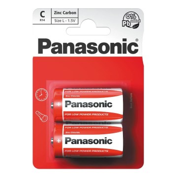 Panasonic - 2 pz Batteria zinco carbone C 1,5V