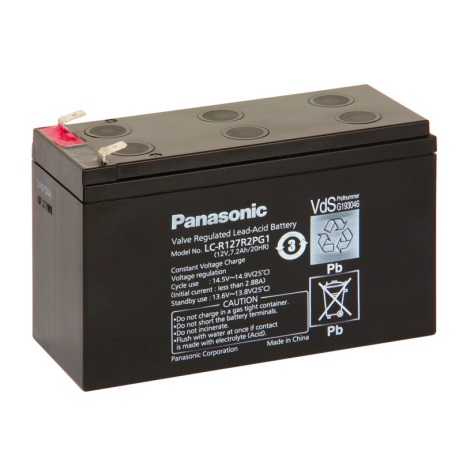 Panasonic LC-R127R2PG1 - Batteria al piombo 12V/7,2Ah/faston 6,3mm