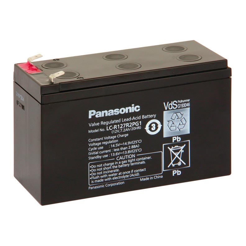 Panasonic LC-R127R2PG1 - Batteria al piombo 12V/7,2Ah/faston 6,3mm