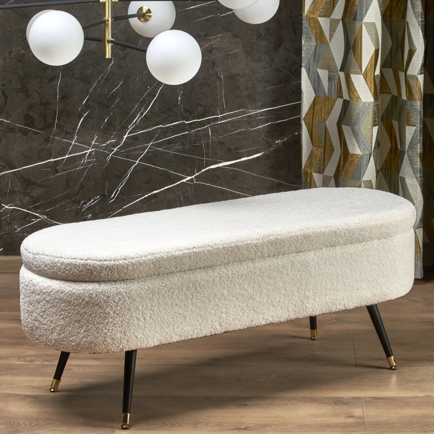Panca con vano portaoggetti AVEIRO 46x120 cm bianco