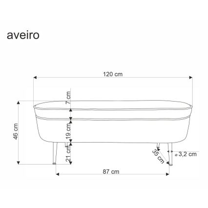 Panca con vano portaoggetti AVEIRO 46x120 cm bianco