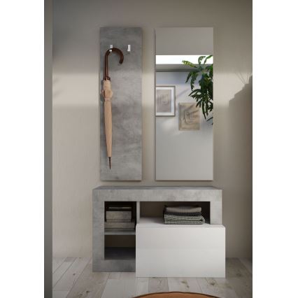 Panca LENOR bianco/grigio cemento