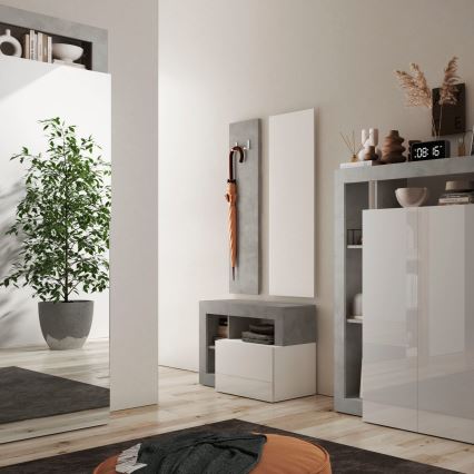 Panca LENOR bianco/grigio cemento